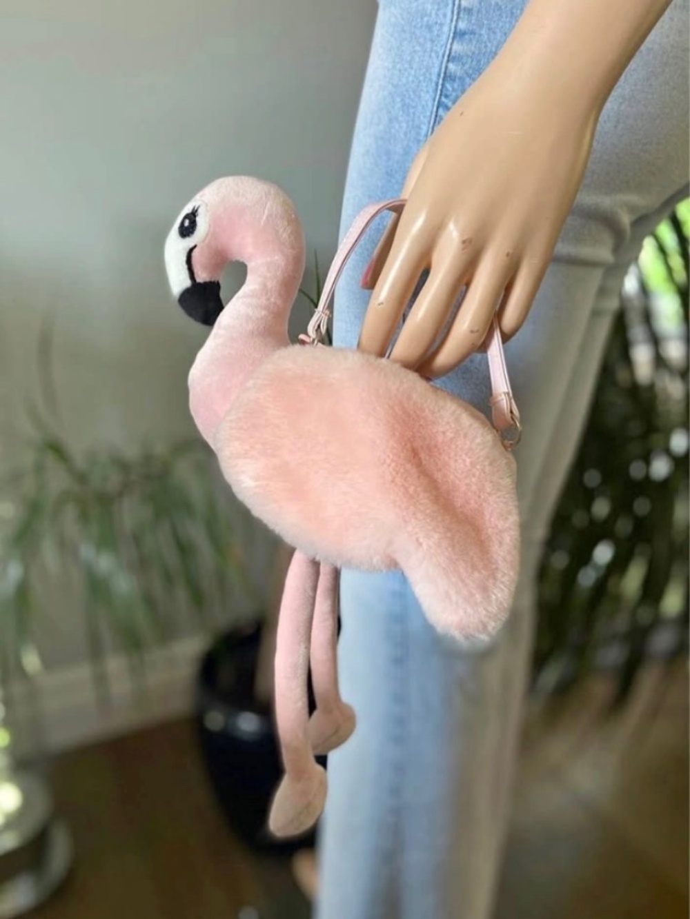 LIKE NEW: H&M Cute Soft Small Handheld Pink Flamingo Coin Purse